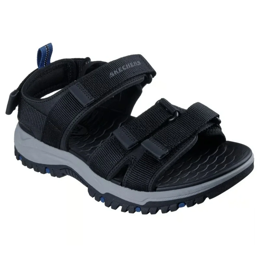 MEN'S Skechers Prewitt Rio Black SZ 12.0 Sandals~BLACK-NIB~